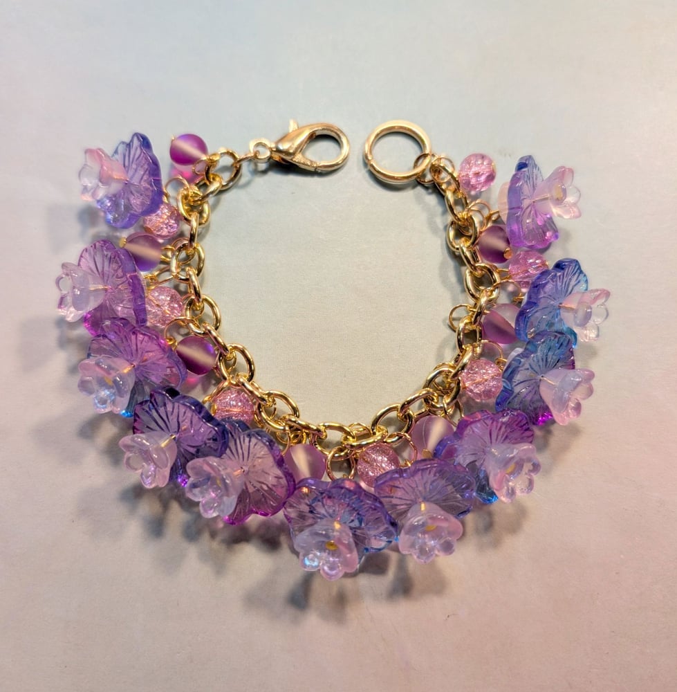 Image of BRACELETS! ~ BIG Leafy Lilac Mushroom Bauble Bracelet #12