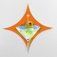 Dirty Martini - Original Painting on Ornate Panel