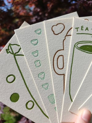 tea letterpress set