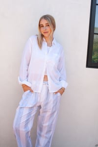 Image 3 of Lined Mens Slouchy Pant- Wide Stripe