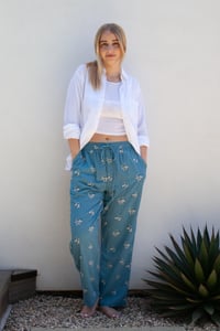 Image 1 of Lined Mens Slouchy Pant - Blue Nami