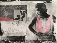 Image 1 of "Flo"  A new mixed media art piece with printed elements 