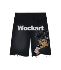 BLACK DENIM WOCKART JORTS