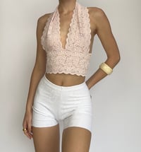 Image 2 of Halter Top | Baby Pink Lace 