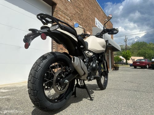 Image of Royal Enfield Himalayan 450  with optional Handguards $5,919 as shown, $5,799 MSRP