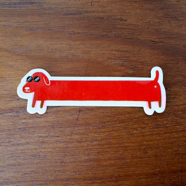 Long dog sticker