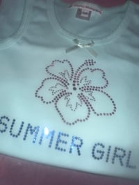 Image 2 of Summer Girl hibiscus tank top 🌺turquoise 