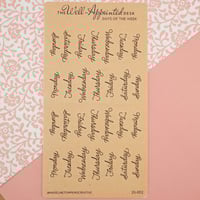 Image 1 of Days of the Week Sticker Sheet (25-002)