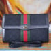 Image of Vtg Gucci Black Monogram Clutch/Coin Purse Set