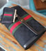 Image of Vtg Gucci Black Monogram Clutch/Coin Purse Set