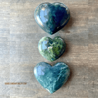 Image 3 of Nephrite Jade Crystal Heart, Crystal Heart, Heart Chakra Stone, For Abundance & Protection  