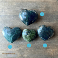 Image 5 of Nephrite Jade Crystal Heart, Crystal Heart, Heart Chakra Stone, For Abundance & Protection  