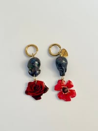 Image 1 of wildflower poppy earrings
