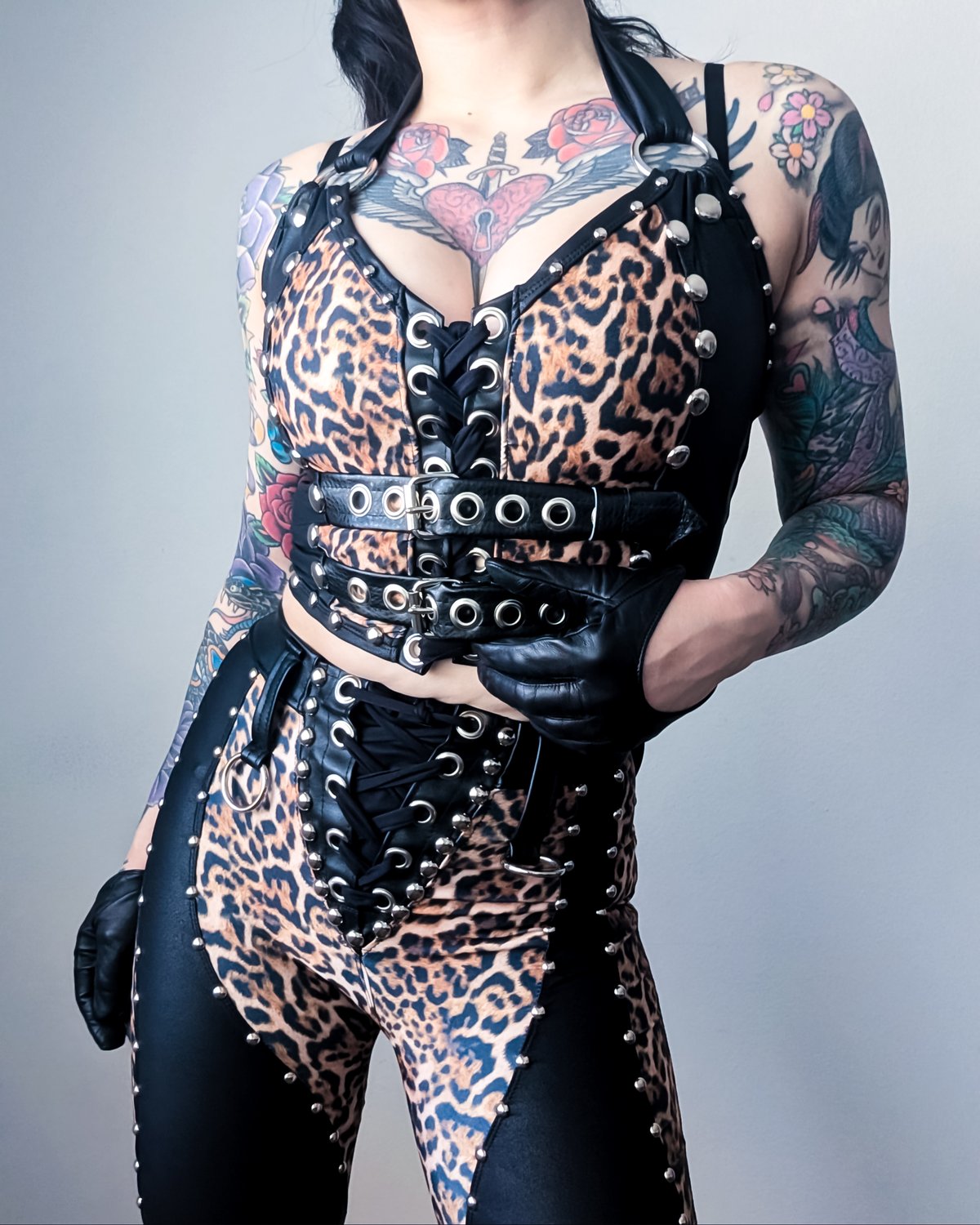 Leopard Buckle Bustier