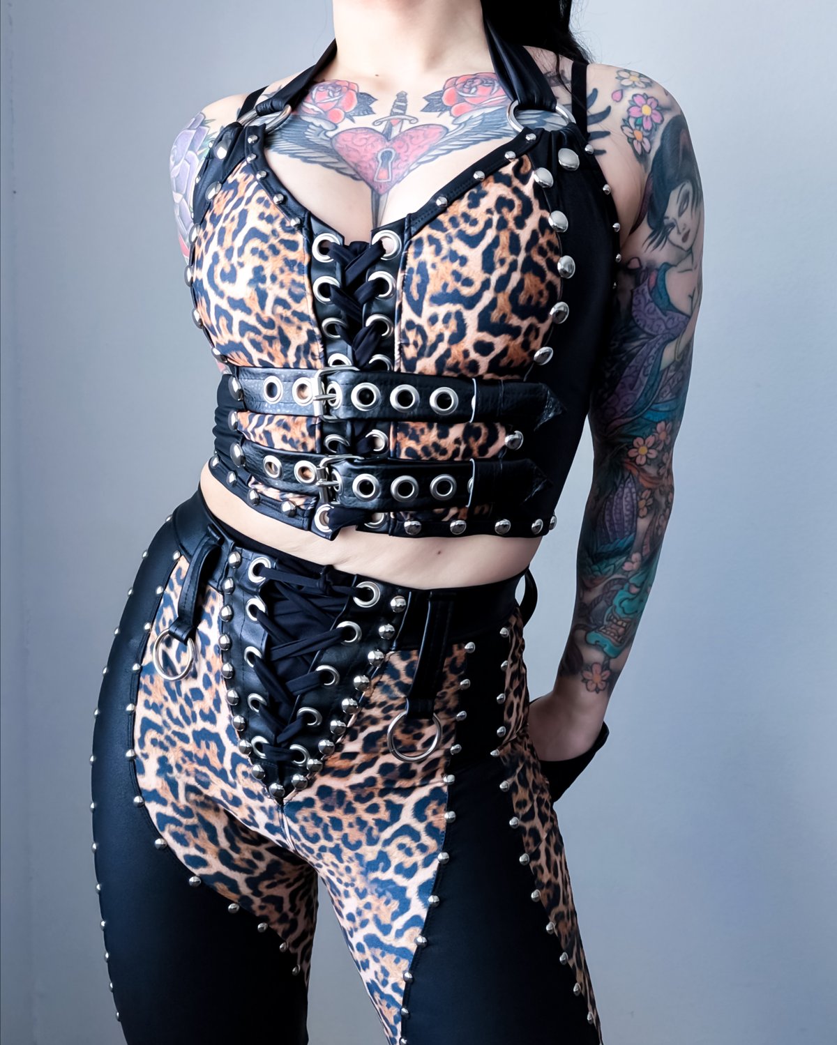 Leopard Buckle Bustier