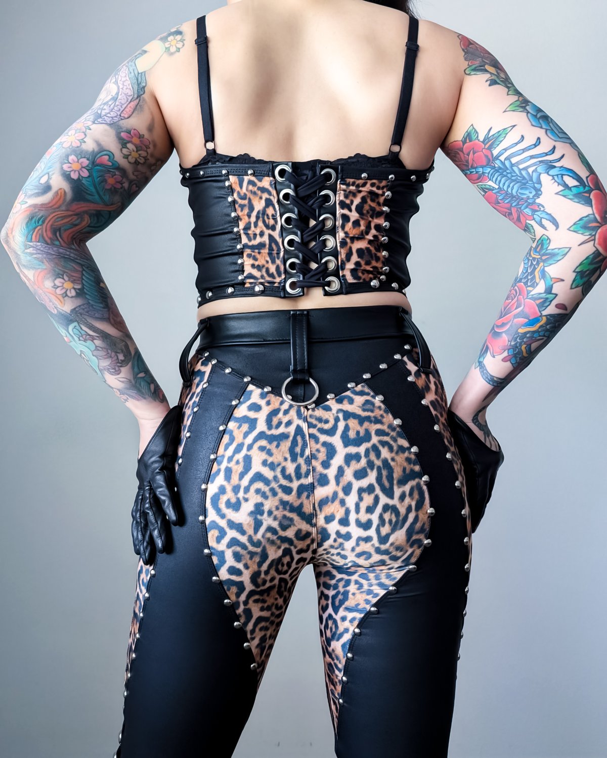 Leopard Buckle Bustier