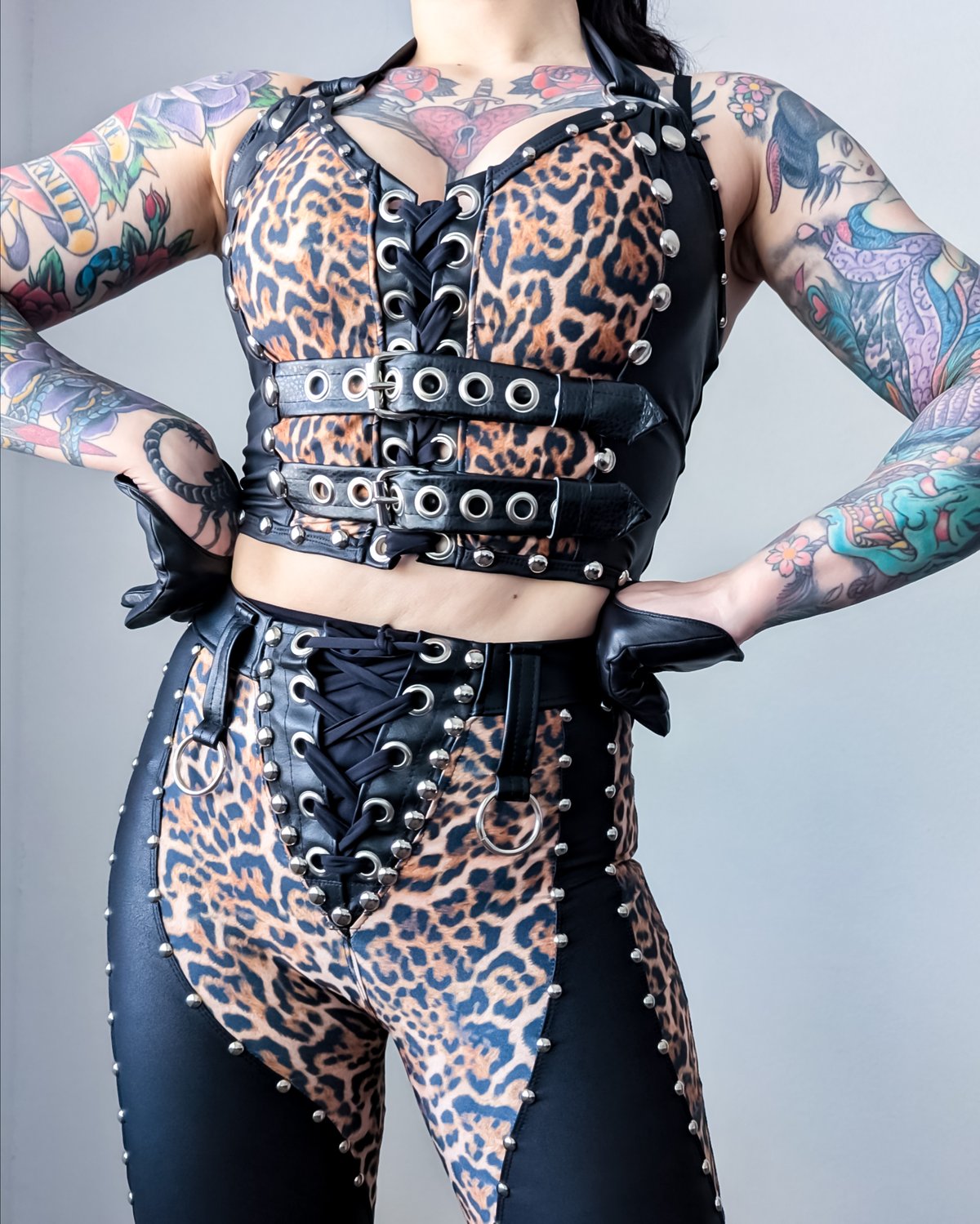 Leopard Buckle Bustier