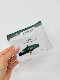 Image 1 of Ensemble Bracelet ADULTE et Pochette transparente pailletée Vert sapin 