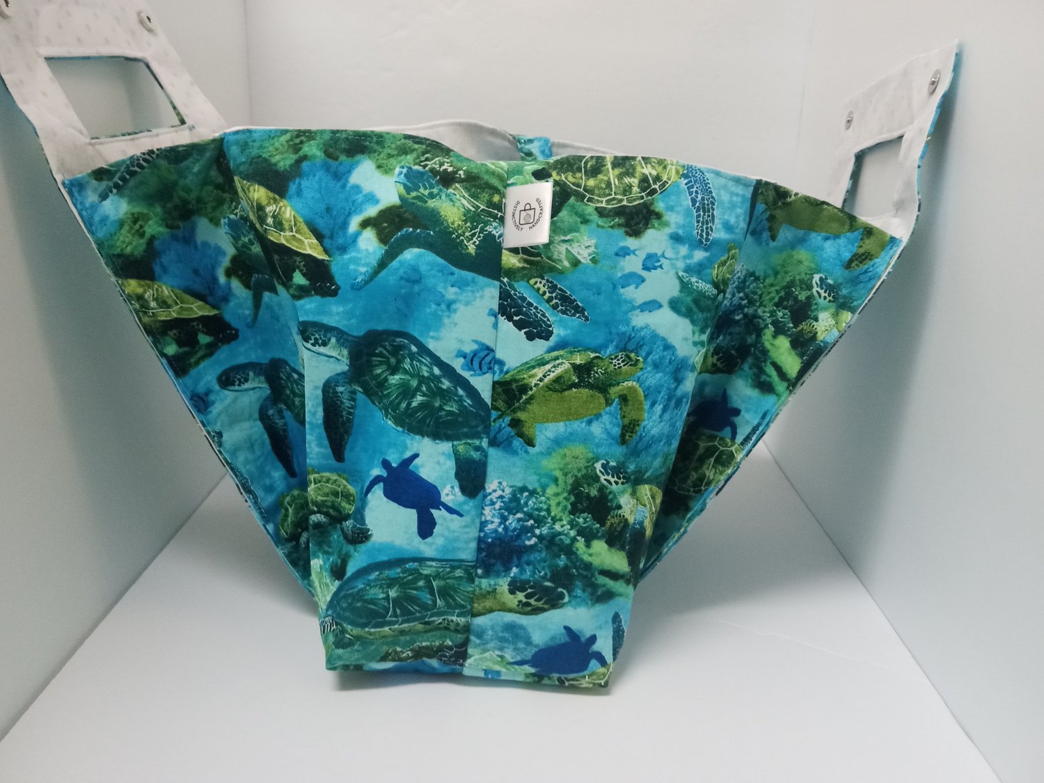 Image of Crafter's Tote Bag (medium sea turtle print) 10% off + Free shipping regular price $50.00