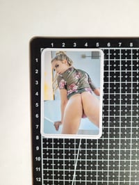 Image 2 of Beautiful Blonde In Flower Pattern Shirt Poppin' That Booty Matte Vinyl Sticker