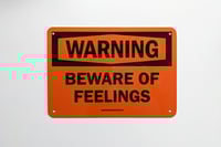 Image 2 of WARNING: BEWARE OF FEELINGS sign