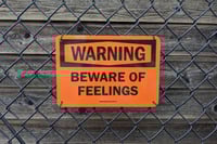 Image 1 of WARNING: BEWARE OF FEELINGS sign
