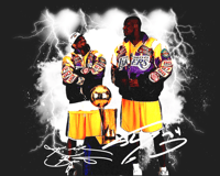 Image 1 of SHAQ & KOBE CHAMPIONSHIP LAKERS GRAPHIC T-SHIRT
