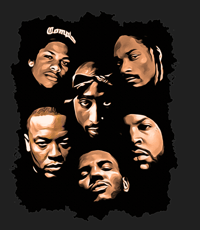 Image 1 of WEST COAST RAPPERS WITH THE GAME GRAPHIC T-SHIRT