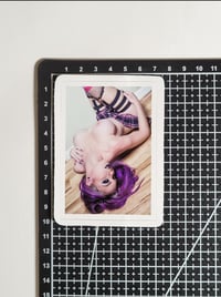 Image 2 of Dark Purple Hair, Mini Skirt, & Stockings Glossy Finish Vinyl Sticker
