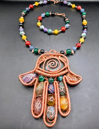 Image 12 of Custom Hamsa Hand Pendant🪬/Necklace with matching Bracelet 