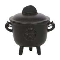 11cm Cast Iron Cauldron With Pentagram