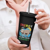 Image 1 of Energy Saving Mode Sloth Insulated Tumbler