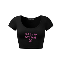Image 2 of SUB TO MY ONLYFANS SCOOP NECK CROP-TOP