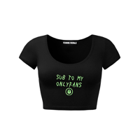 Image 1 of SUB TO MY ONLYFANS SCOOP NECK CROP-TOP