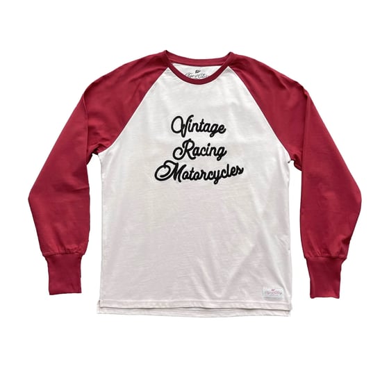 Image of Heritage LS Tee Ecru Burgundy by Age of Glory