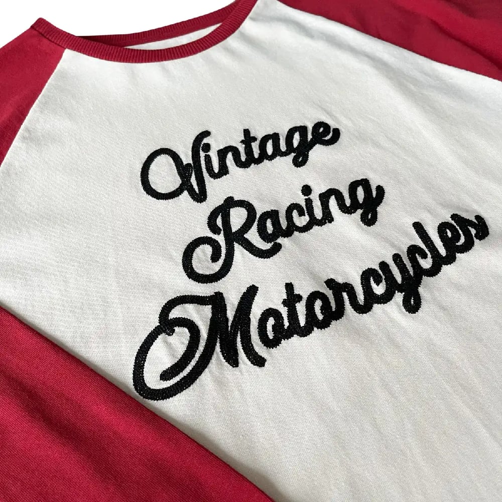 Image of Heritage LS Tee Ecru Burgundy by Age of Glory