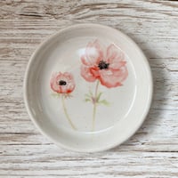 Image 1 of Red Anemone Ceramic Trinket/Ring Dish