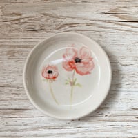 Image 2 of Red Anemone Ceramic Trinket/Ring Dish