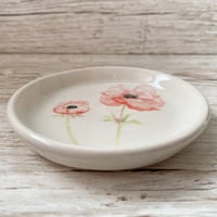 Image 3 of Red Anemone Ceramic Trinket/Ring Dish