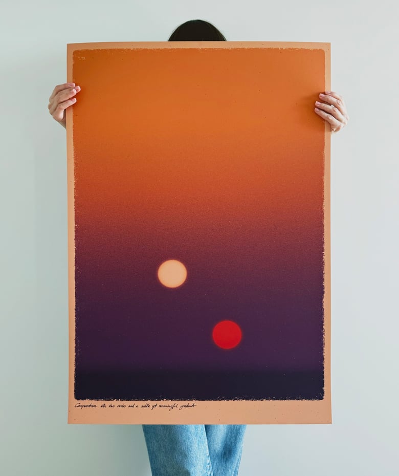 Image of Composition with two circles and a subtle yet meaningful gradient