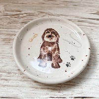 Image 2 of Dog with Lead and Bone Ceramic Trinket/Ring Dish
