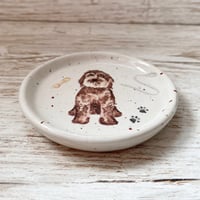 Image 3 of Dog with Lead and Bone Ceramic Trinket/Ring Dish