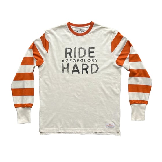 Image of Ride Hard Tee LS Tee Ecru Rust by Age of Glory