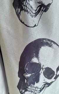 Image 4 of Grey Skull Scarf – Long Gothic Punk Wrap with Black Skull Print – Alternative Fashion Accessory