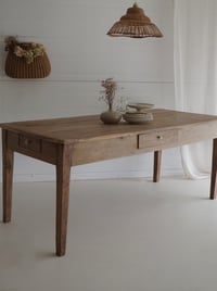 Image 5 of Table de ferme ancienne en bois massif 