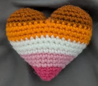 Image 3 of Crochet Pride Flag Heart Plushie