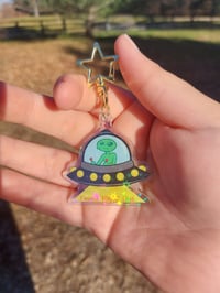 Image 1 of Anxious Alien Acrylic Charm