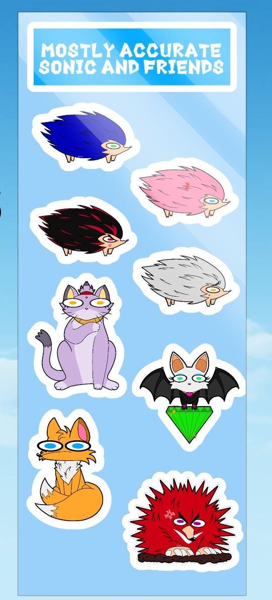 Mostly Accurate Sonic & Co. Sticker Sheet