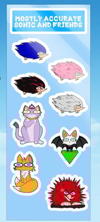 Image 1 of Mostly Accurate Sonic & Co. Sticker Sheet