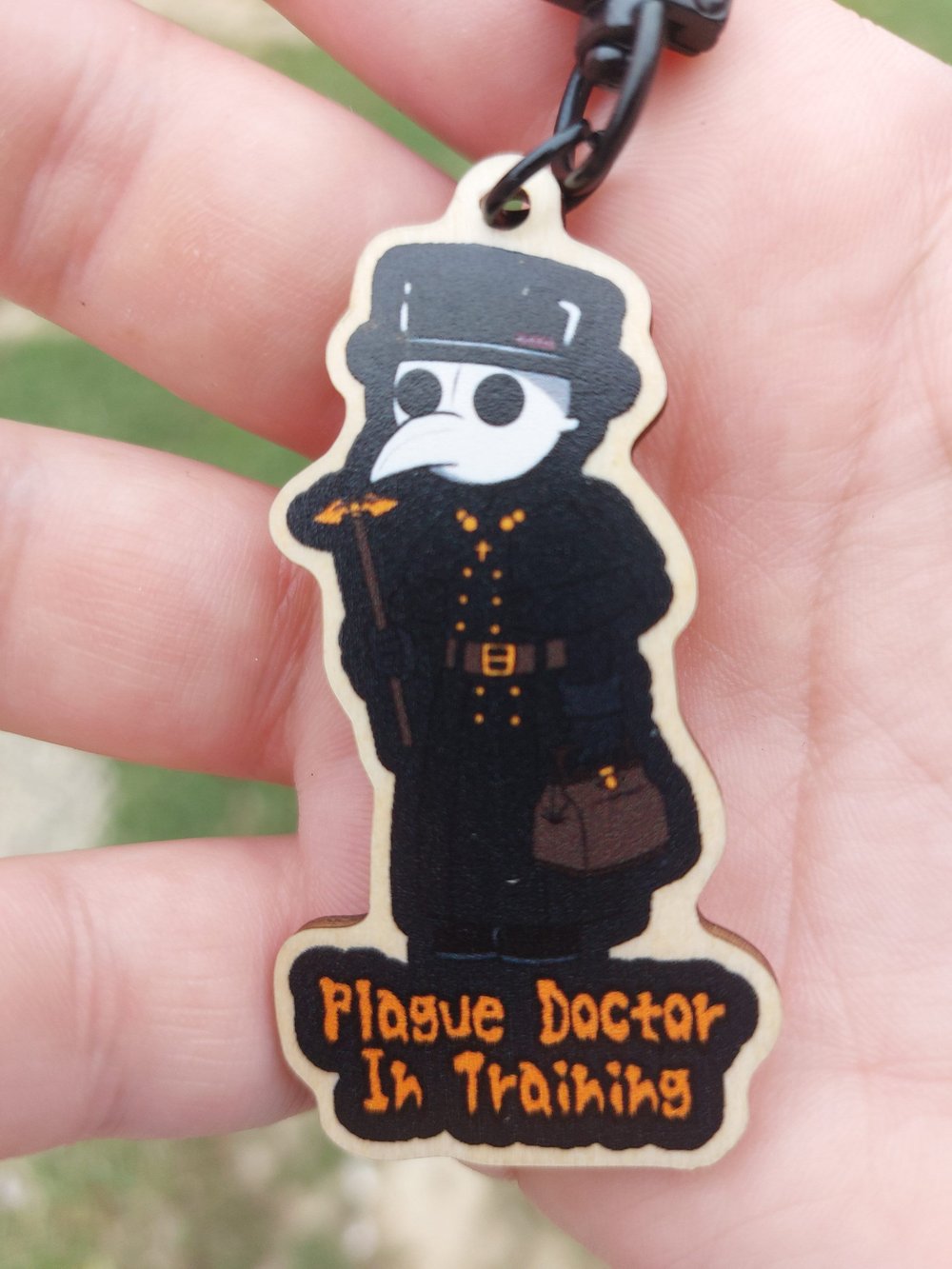 Wooden Plague Doctor Charm